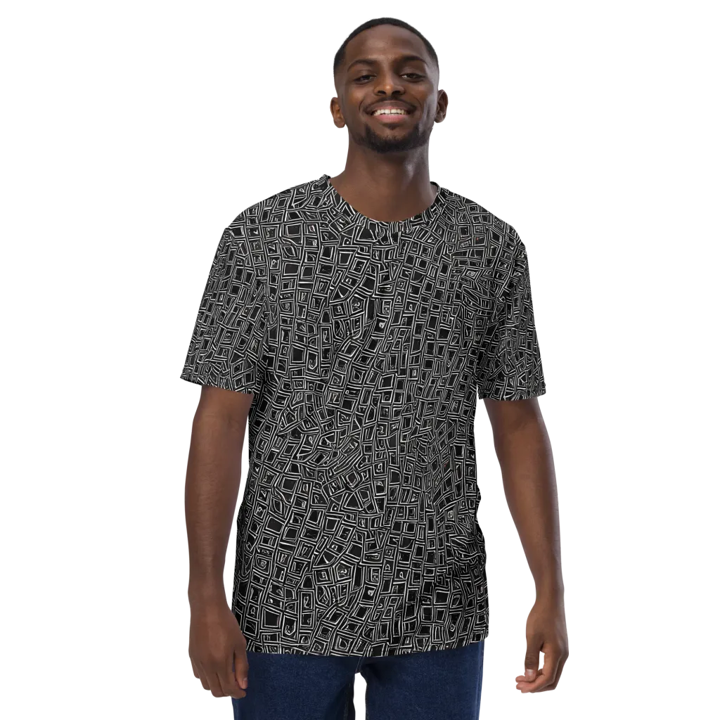 Noir Matrix on Men's Crew Neck T-Shirt — Front