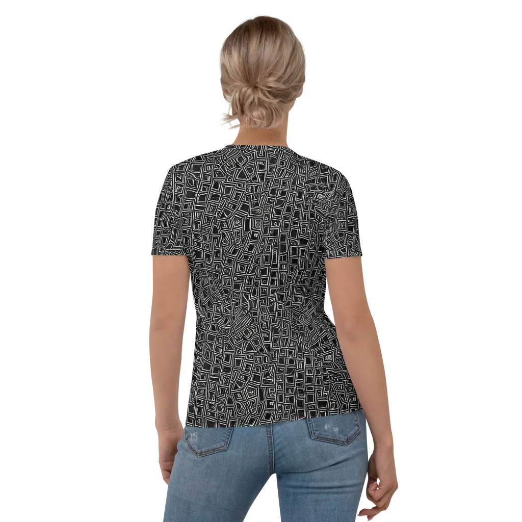 Noir Matrix on Women's Crew Neck T-Shirt — Back