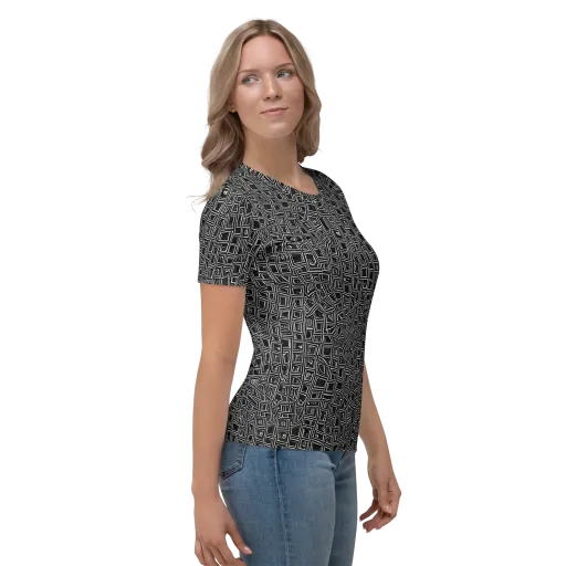 Noir Matrix on a Women's Crew Neck T-Shirt