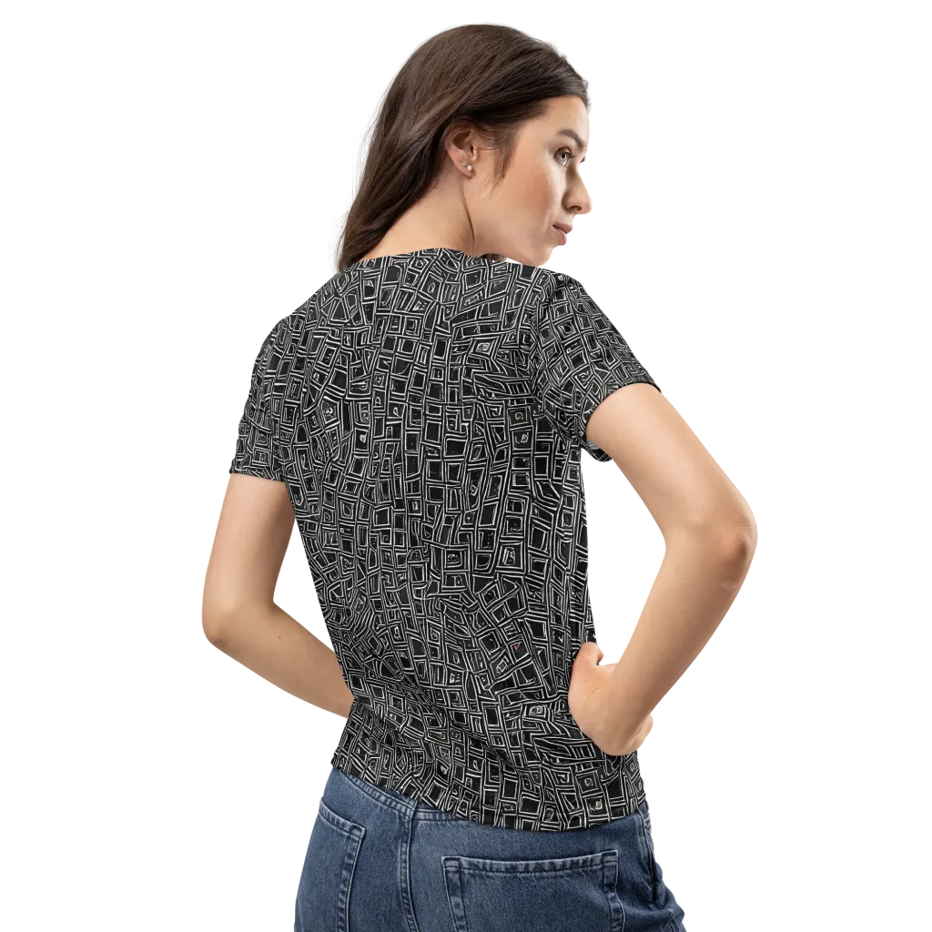 Noir Matrix on Women's Crew Neck T-Shirt — Back