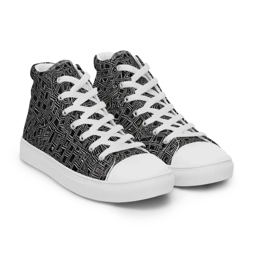 Noir Matrix on a Women's High Top Canvas Shoes