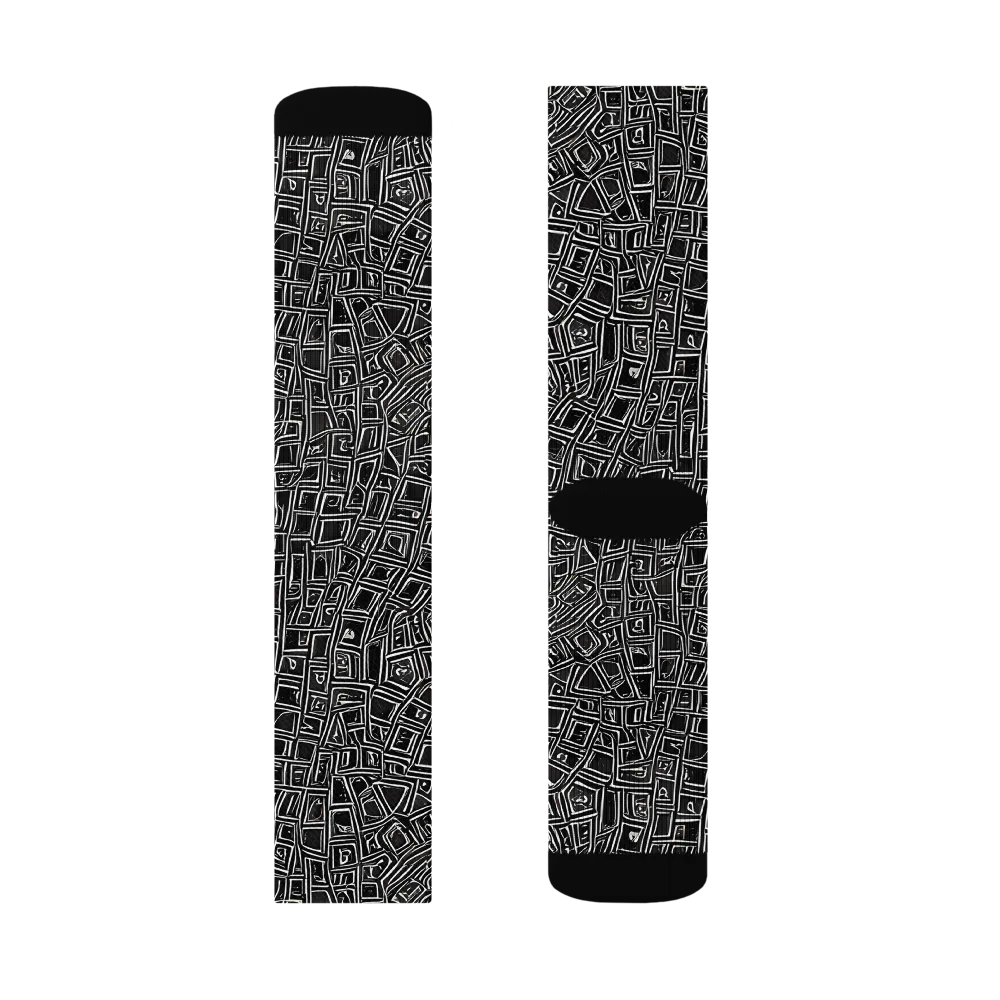 Noir Matrix on Socks — Right Sock