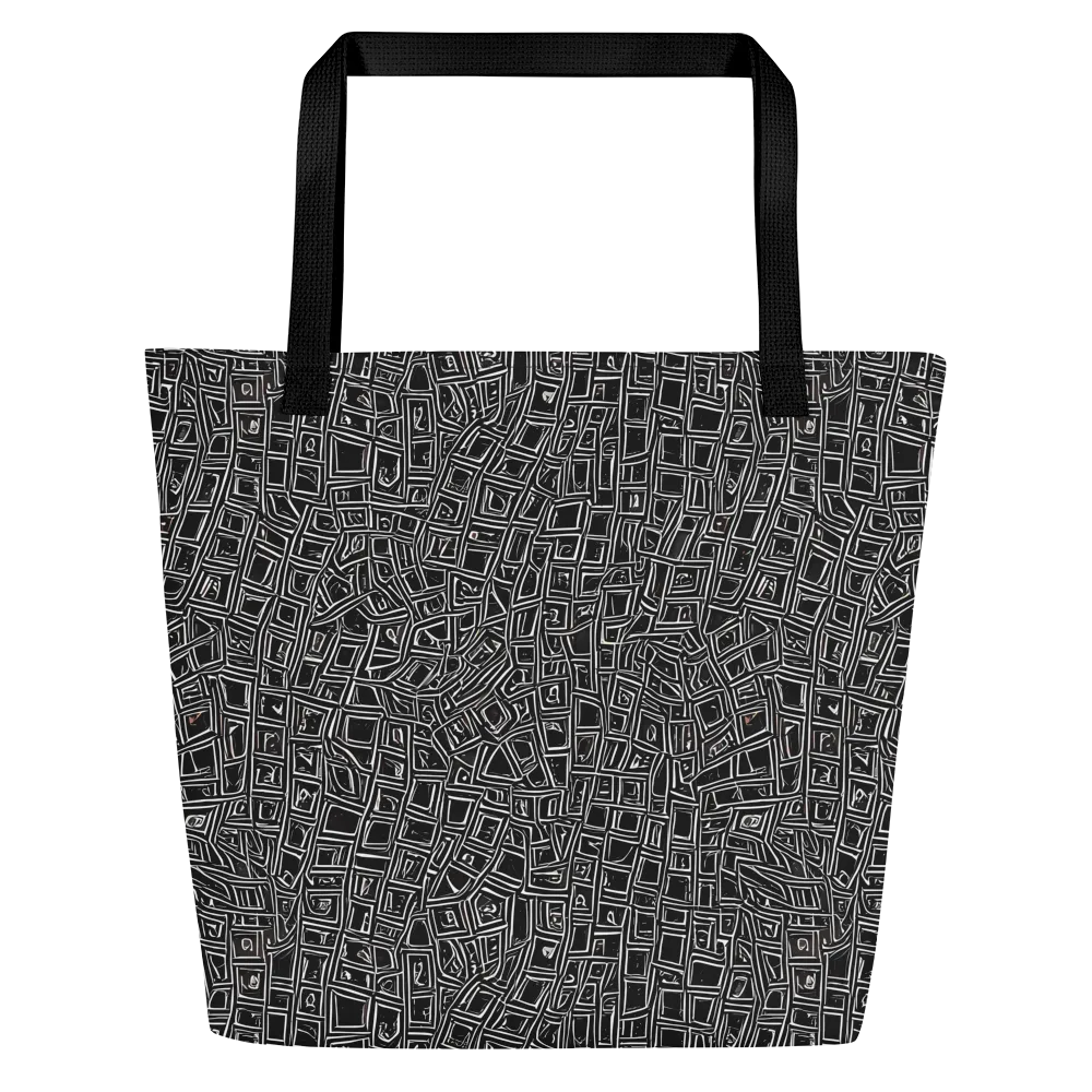 Noir Matrix on Large Tote Bag W/ Pocket — Front