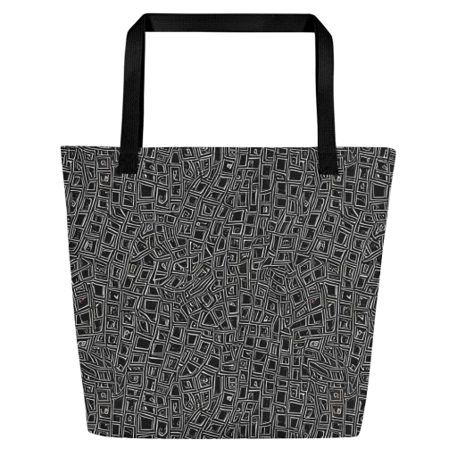 Noir Matrix on a Large Tote Bag W/ Pocket