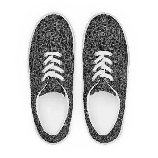 Noir Matrix on a Men's Lace-Up Canvas Shoes
