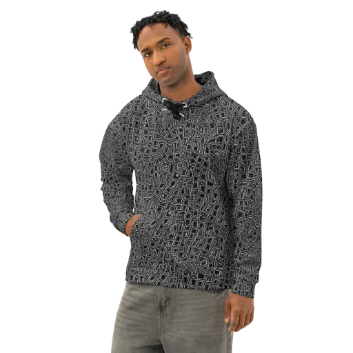 Noir Matrix on a Cotton Hoodie