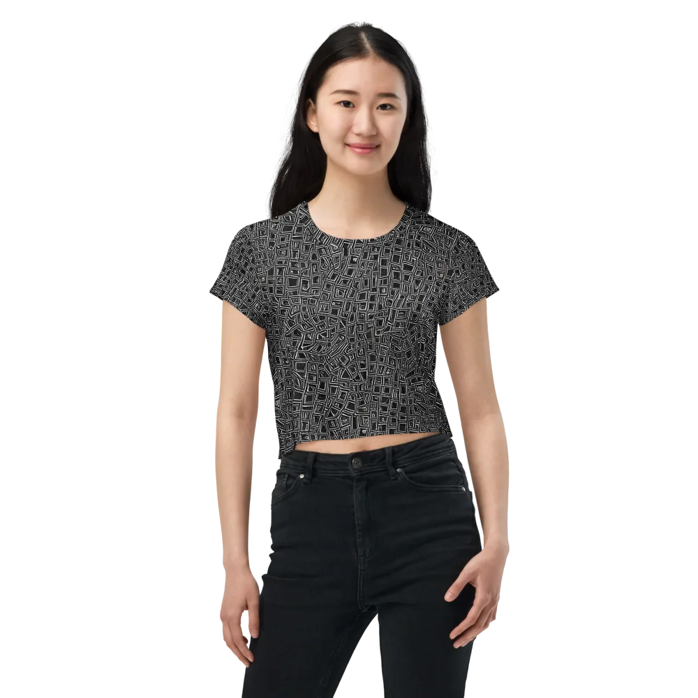 Noir Matrix on Crop Tee — Front
