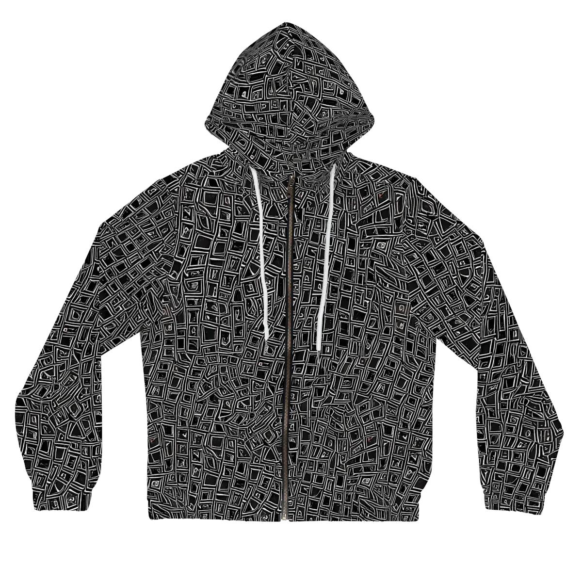 Noir Matrix on Women's Full-Zip Hoodie — Front