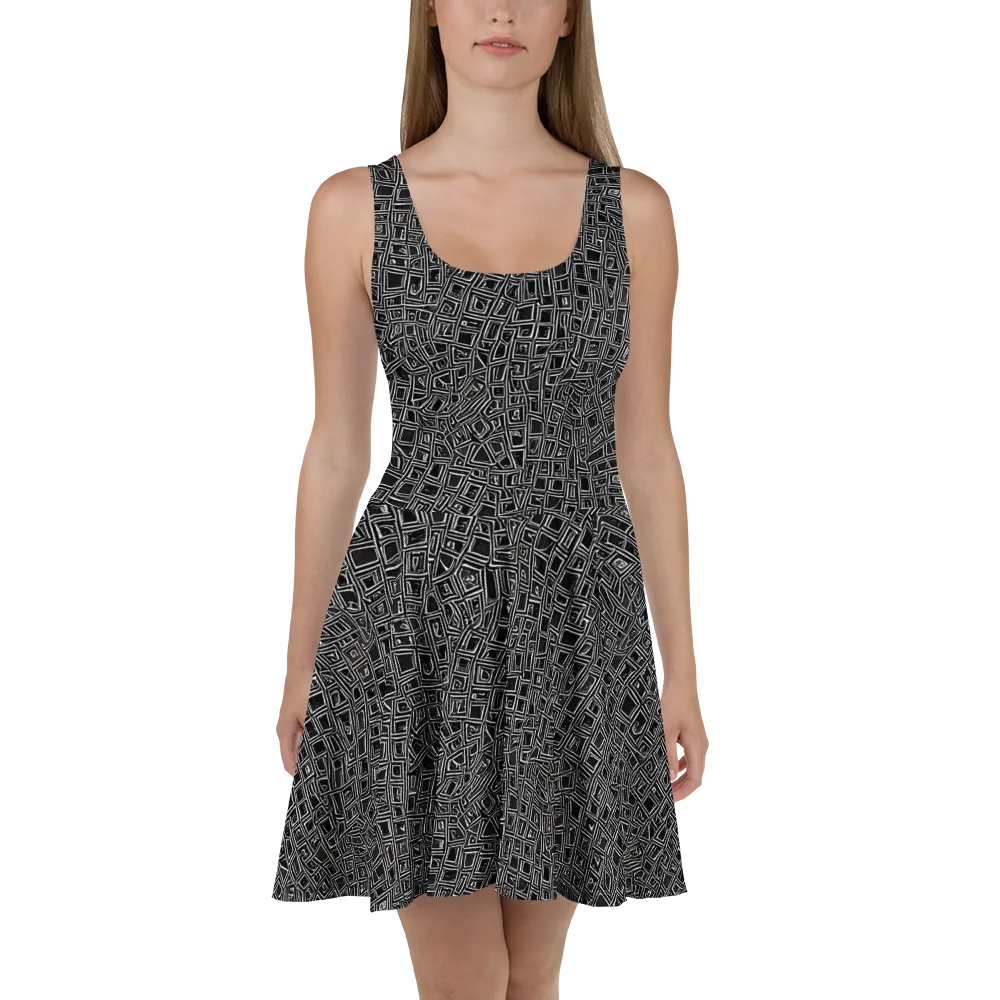 Noir Matrix on Skater Dress — Front