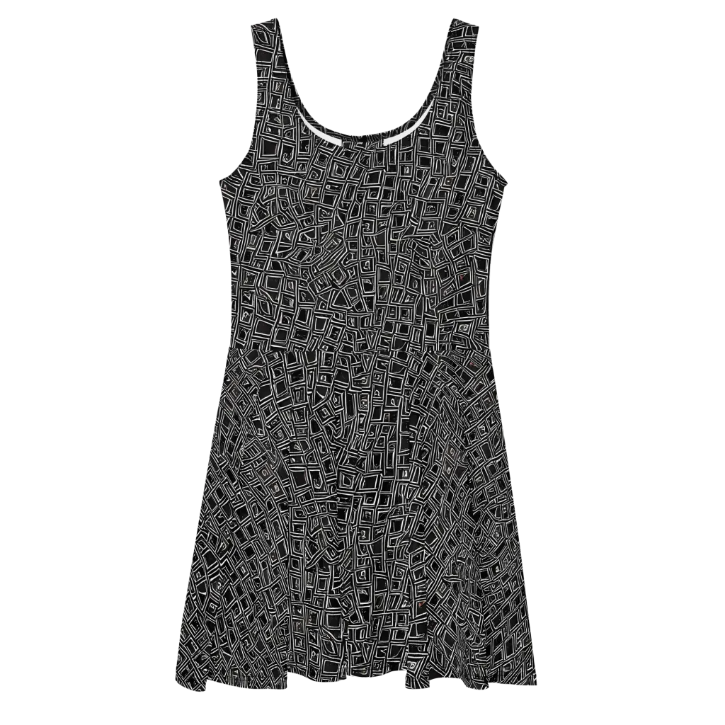 Noir Matrix on Skater Dress — Front