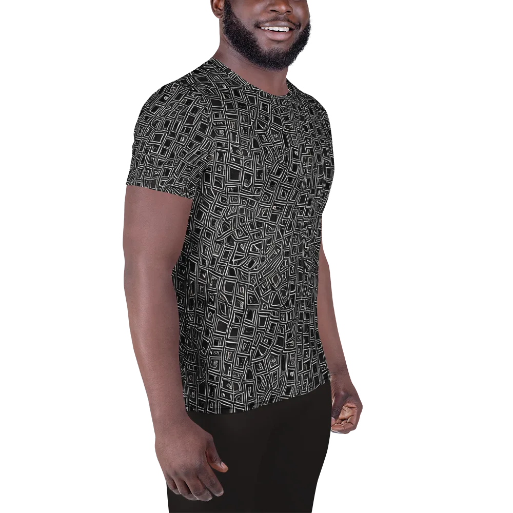 Noir Matrix on Men's Athletic T-Shirt — Right