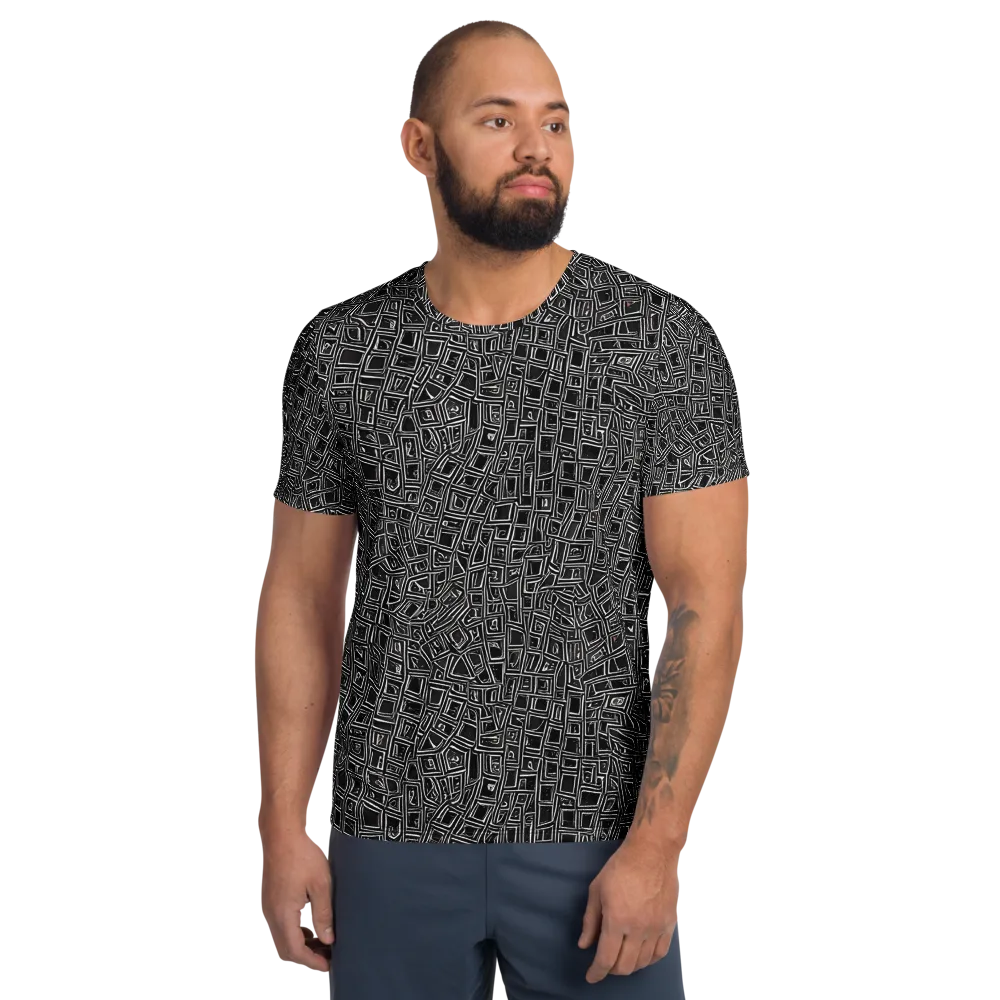 Noir Matrix on Men's Athletic T-Shirt — Front