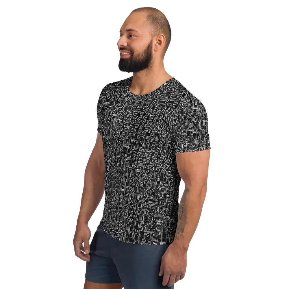 Noir Matrix on Men's Athletic T-Shirt — Left