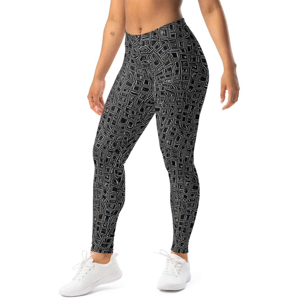 Noir Matrix on Leggings — Left Front