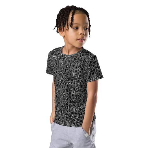 Noir Matrix on a Kids Crew Neck T-Shirt