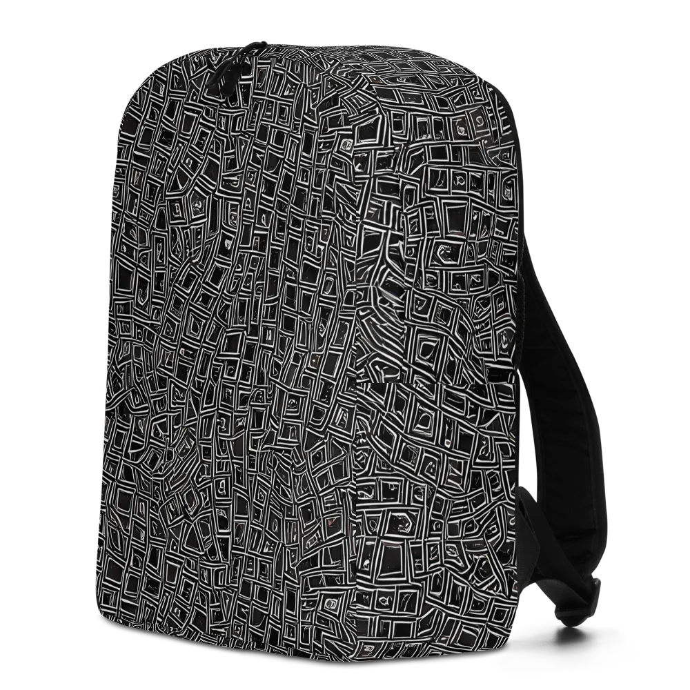 Noir Matrix on Minimalist Backpack — Left