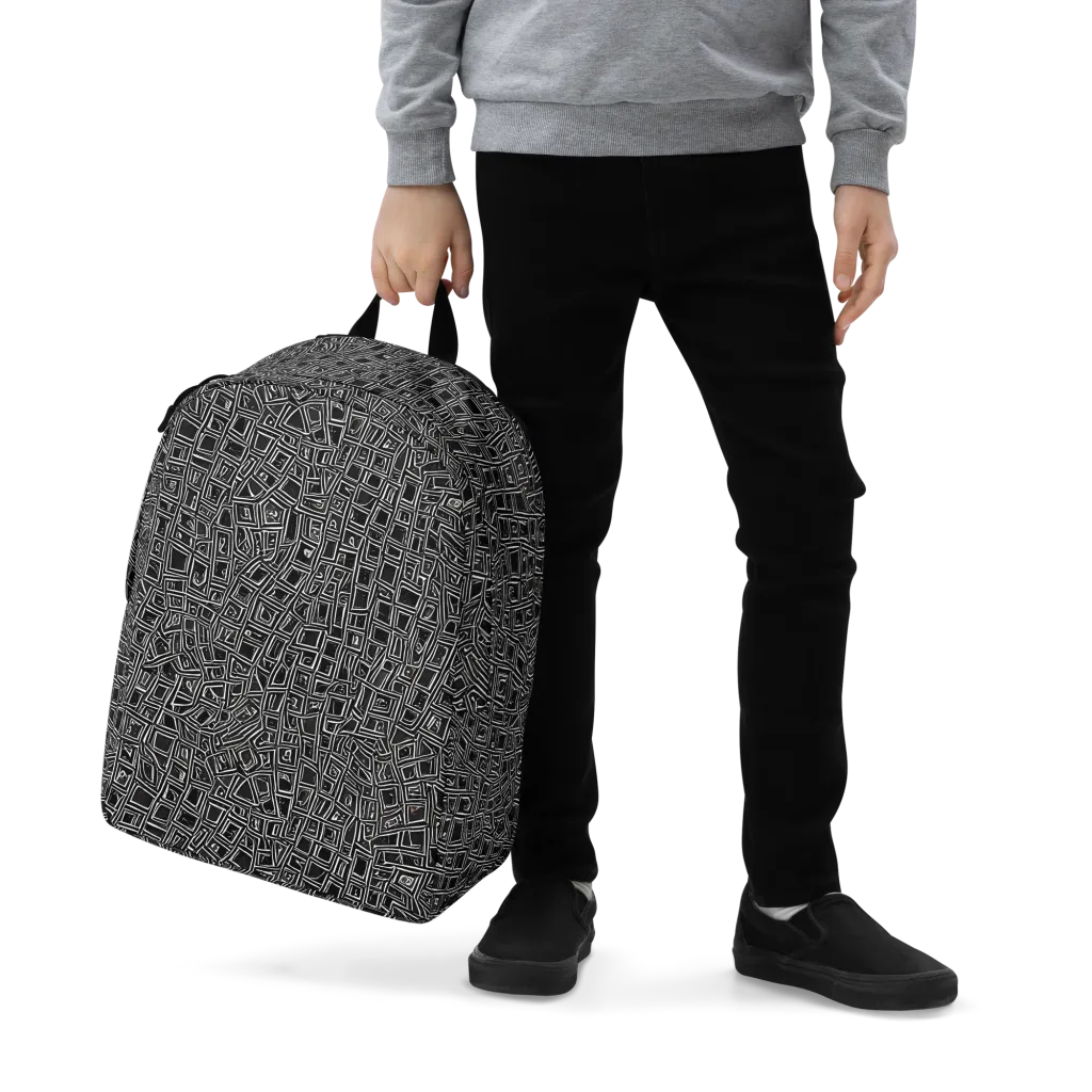 Noir Matrix on Minimalist Backpack — Zoomed-in