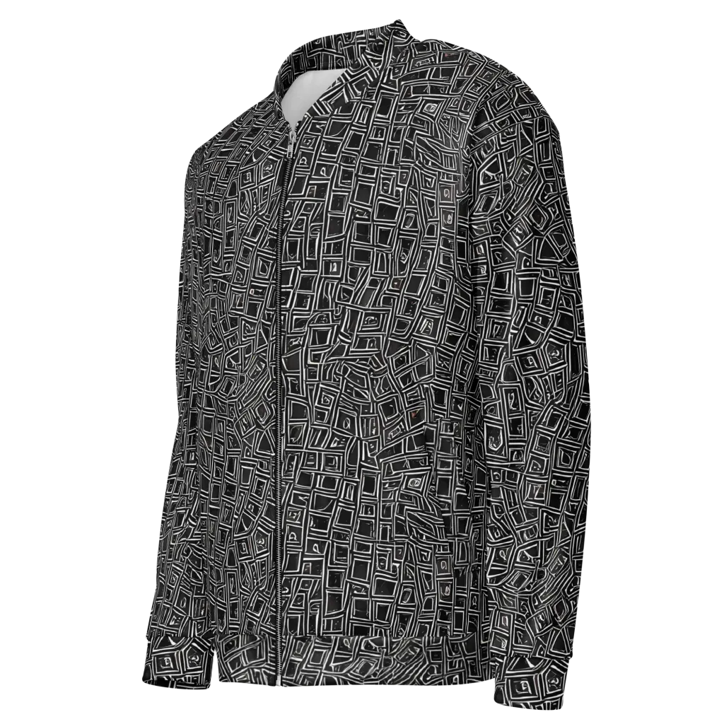 Noir Matrix on Bomber Jacket — Left Front