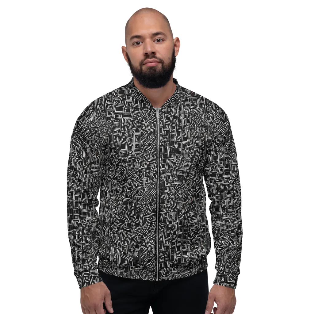 Noir Matrix on Bomber Jacket — Front