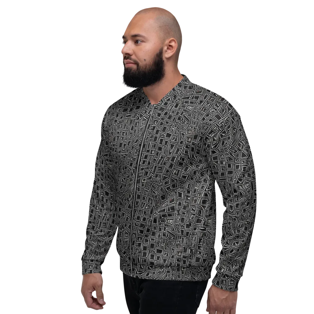 Noir Matrix on Bomber Jacket — Left