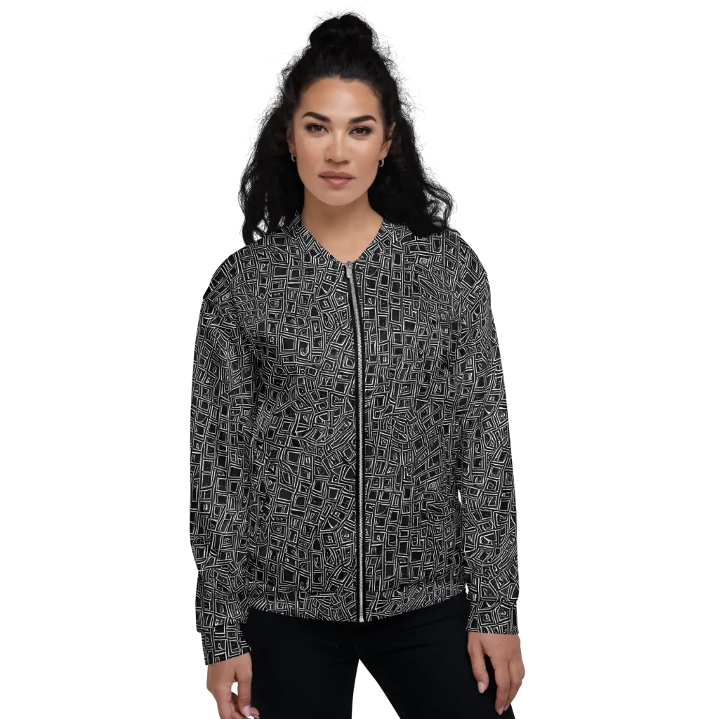 Noir Matrix on Bomber Jacket — Front
