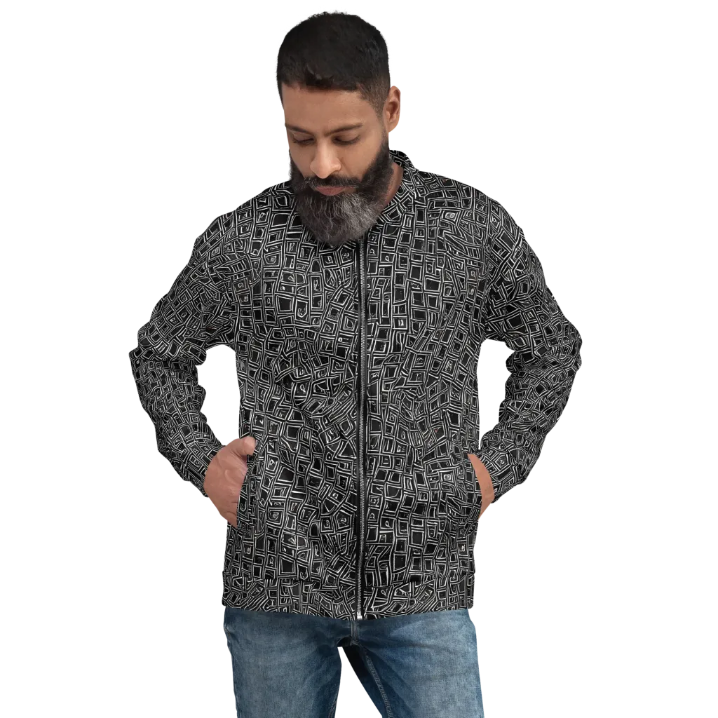 Noir Matrix on Bomber Jacket — Front