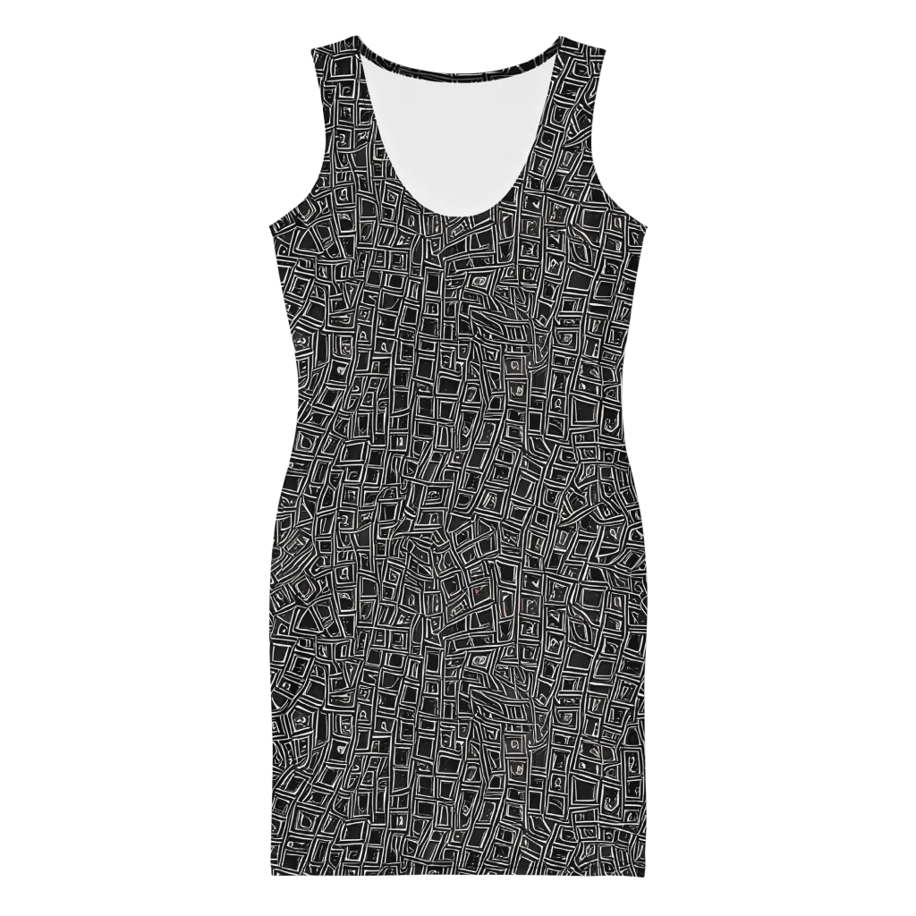 Noir Matrix on Bodycon Dress — Front