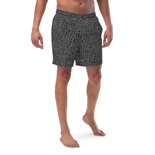 Noir Matrix on a Swim Trunks