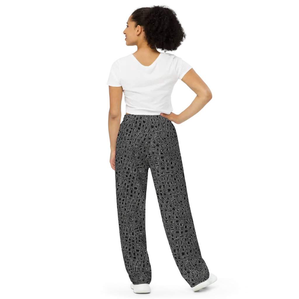 Noir Matrix on Wide-Leg Pants — Back