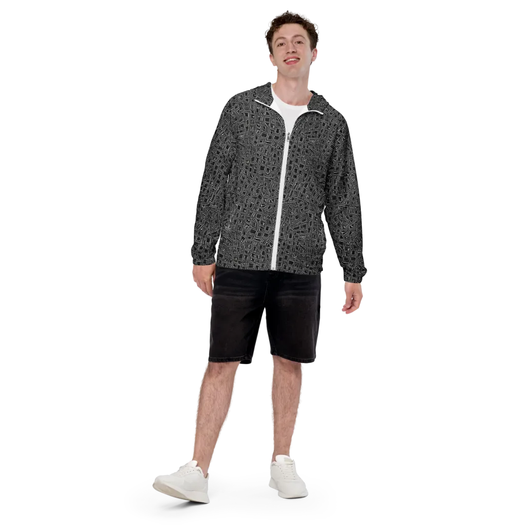 Noir Matrix on Men's Windbreaker — Front
