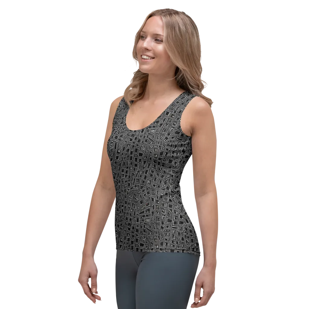 Noir Matrix on Women's Tank Top — Left Front