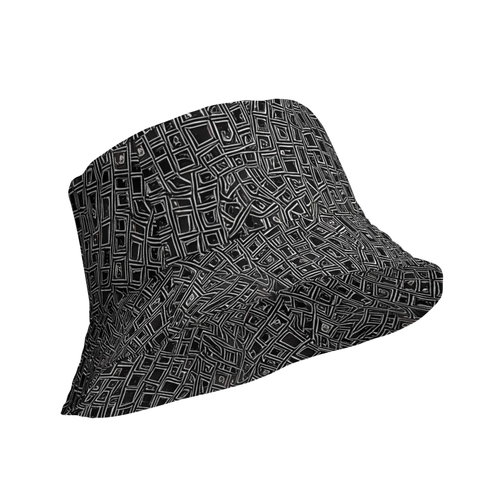 Noir Matrix on Reversible Bucket Hat — Product details Outside