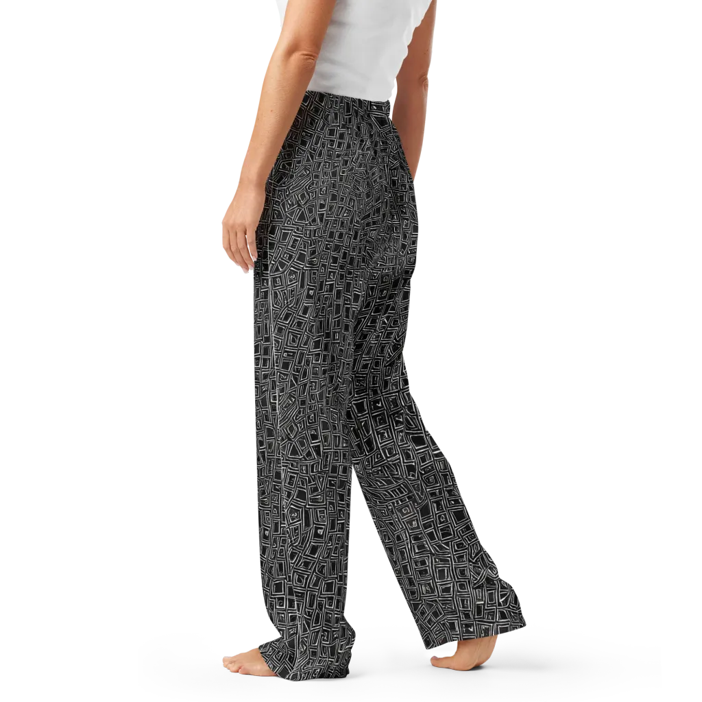 Noir Matrix on Women's Pajama Pants — Left