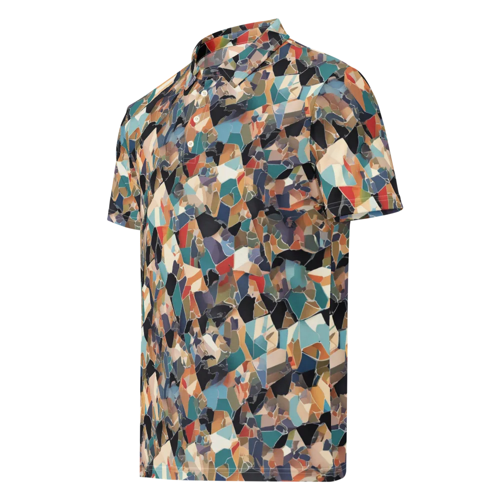 Shattered Riviera on Men's Slim Fit Polo Shirt — Left Front