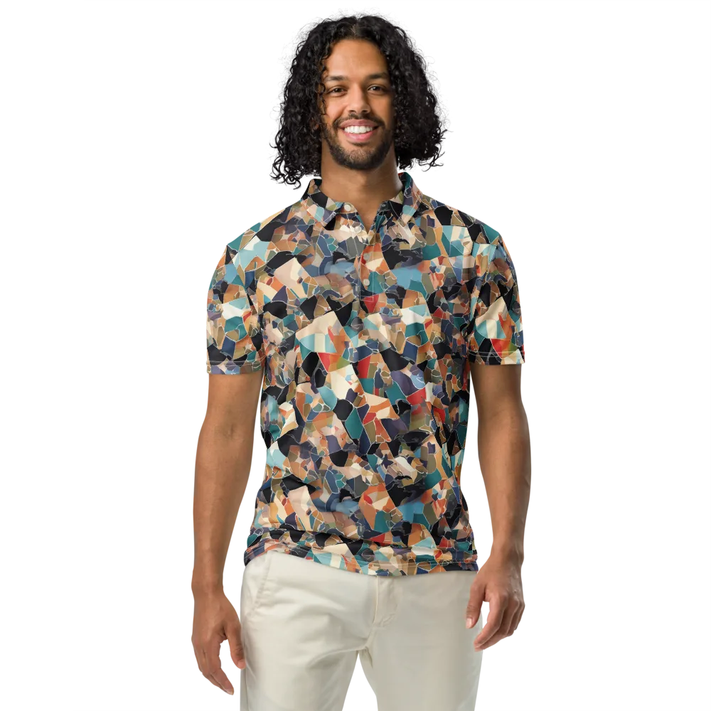 Shattered Riviera on Men's Slim Fit Polo Shirt — Front