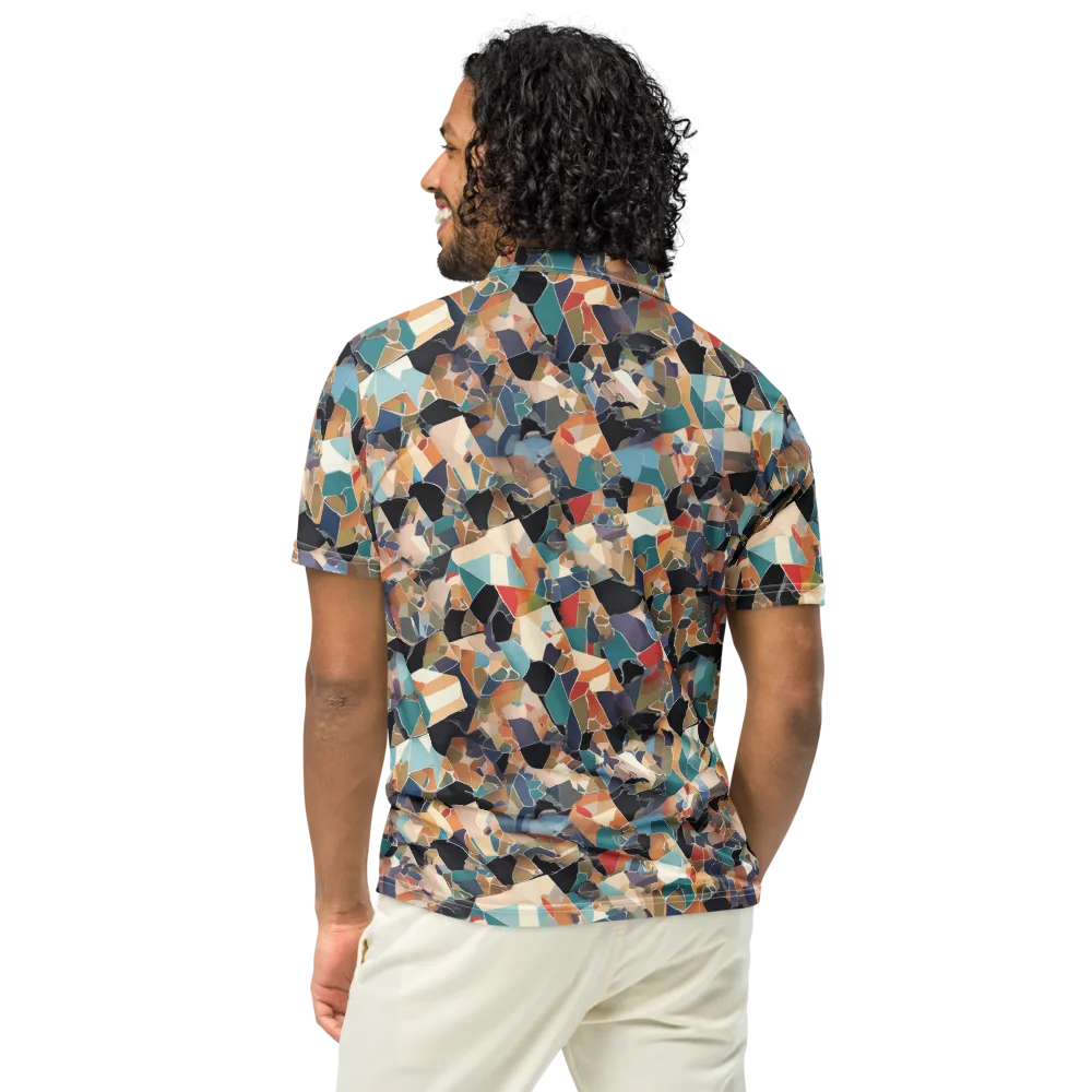 Shattered Riviera on Men's Slim Fit Polo Shirt — Back