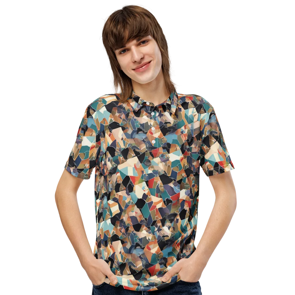 Shattered Riviera on Men's Slim Fit Polo Shirt — Front
