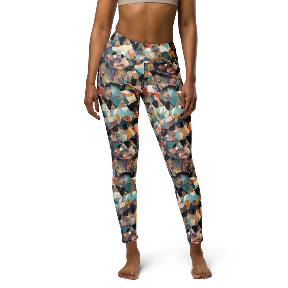 Shattered Riviera on Yoga Leggings — Front