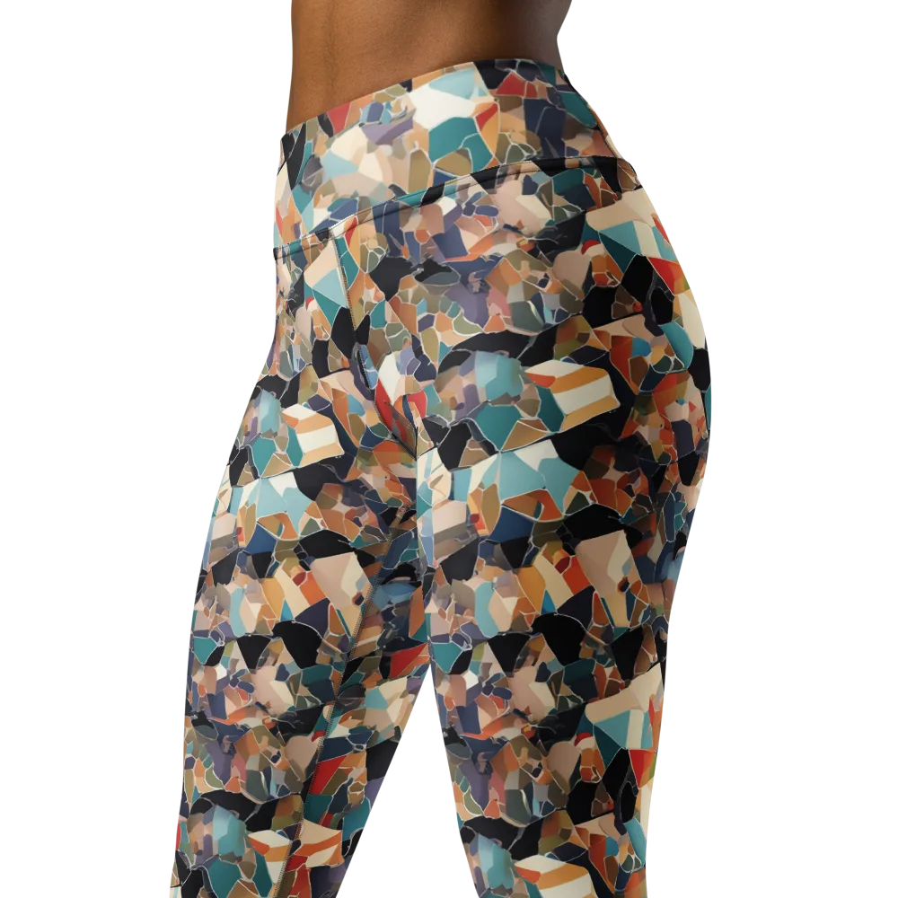 Shattered Riviera on Yoga Leggings — Left Front