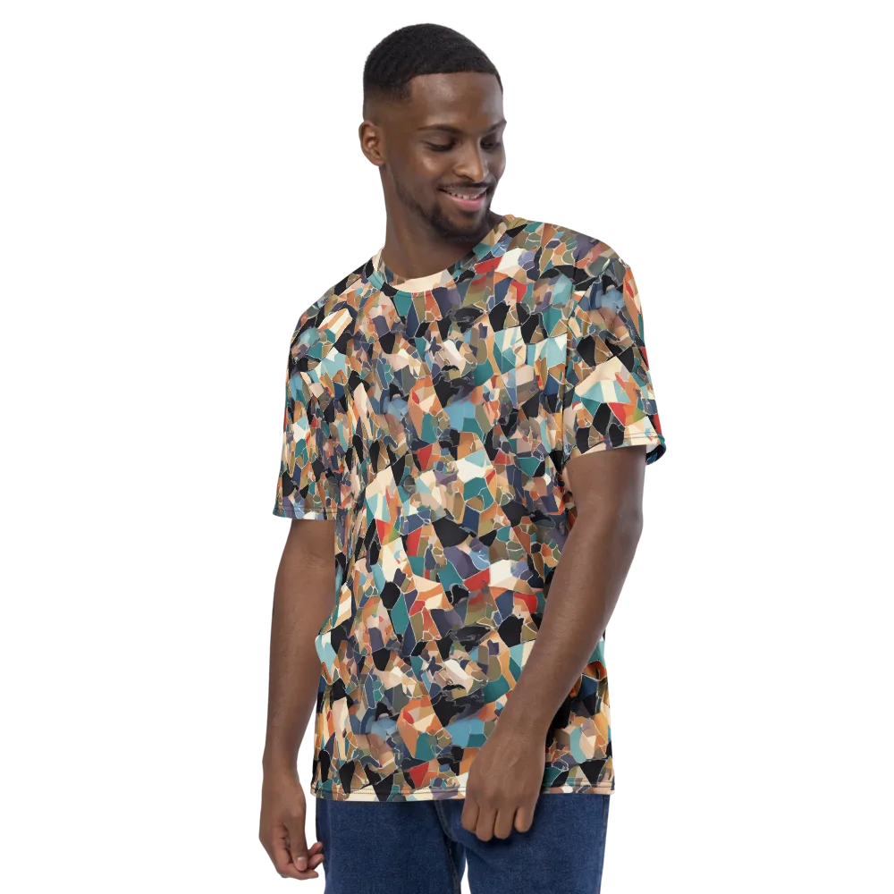 Shattered Riviera on Men's Crew Neck T-Shirt — Left