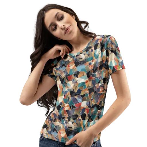 Shattered Riviera on a Women's Crew Neck T-Shirt