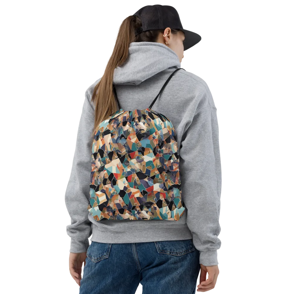 Shattered Riviera on Drawstring Bag — Front