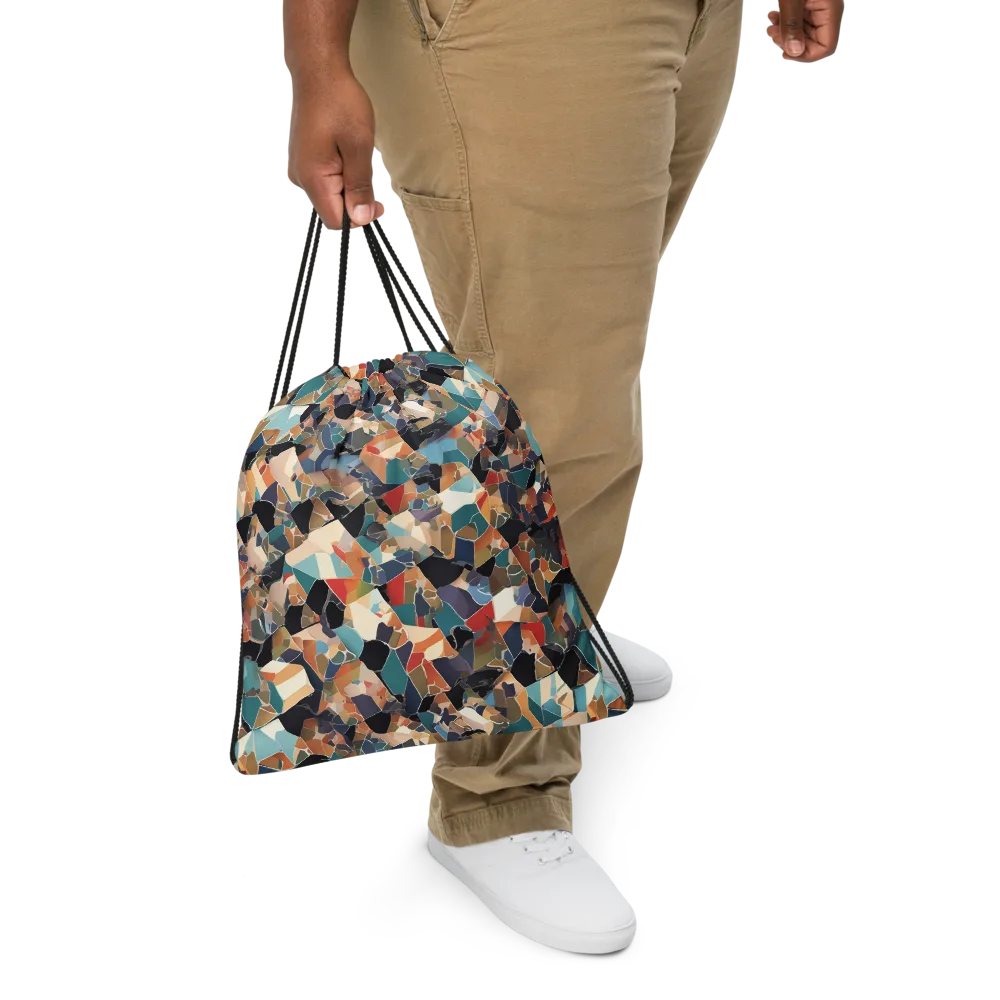 Shattered Riviera on Drawstring Bag — Front