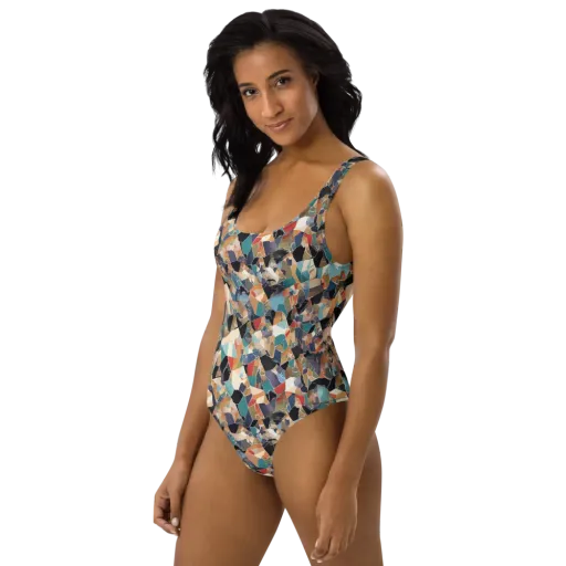 Shattered Riviera on a One-Piece Swimsuit