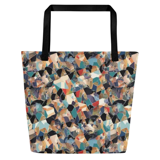 Shattered Riviera on a Large Tote Bag W/ Pocket