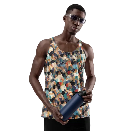 Shattered Riviera on a Men's Tank Top