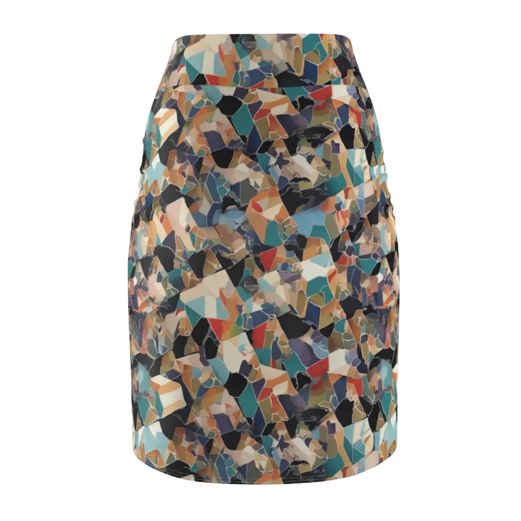 Shattered Riviera on Pencil Skirt — Back