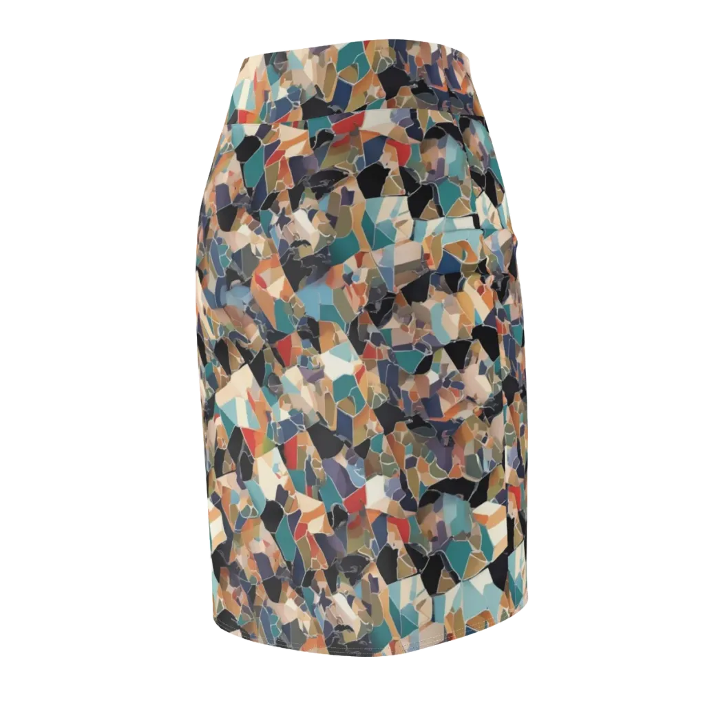 Shattered Riviera on Pencil Skirt — Back Side