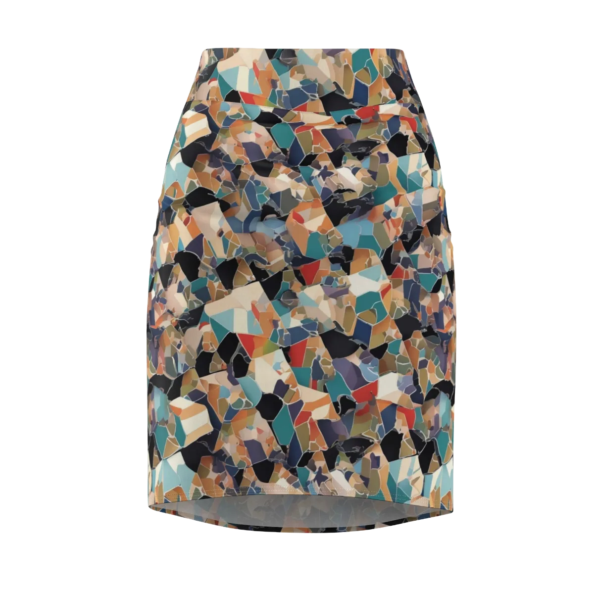 Shattered Riviera on Pencil Skirt — Front