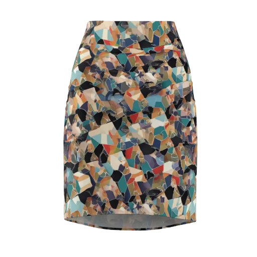 Shattered Riviera on a Pencil Skirt